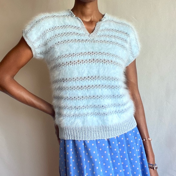 Fuzzy baby blue sweater - Picture 6 of 12